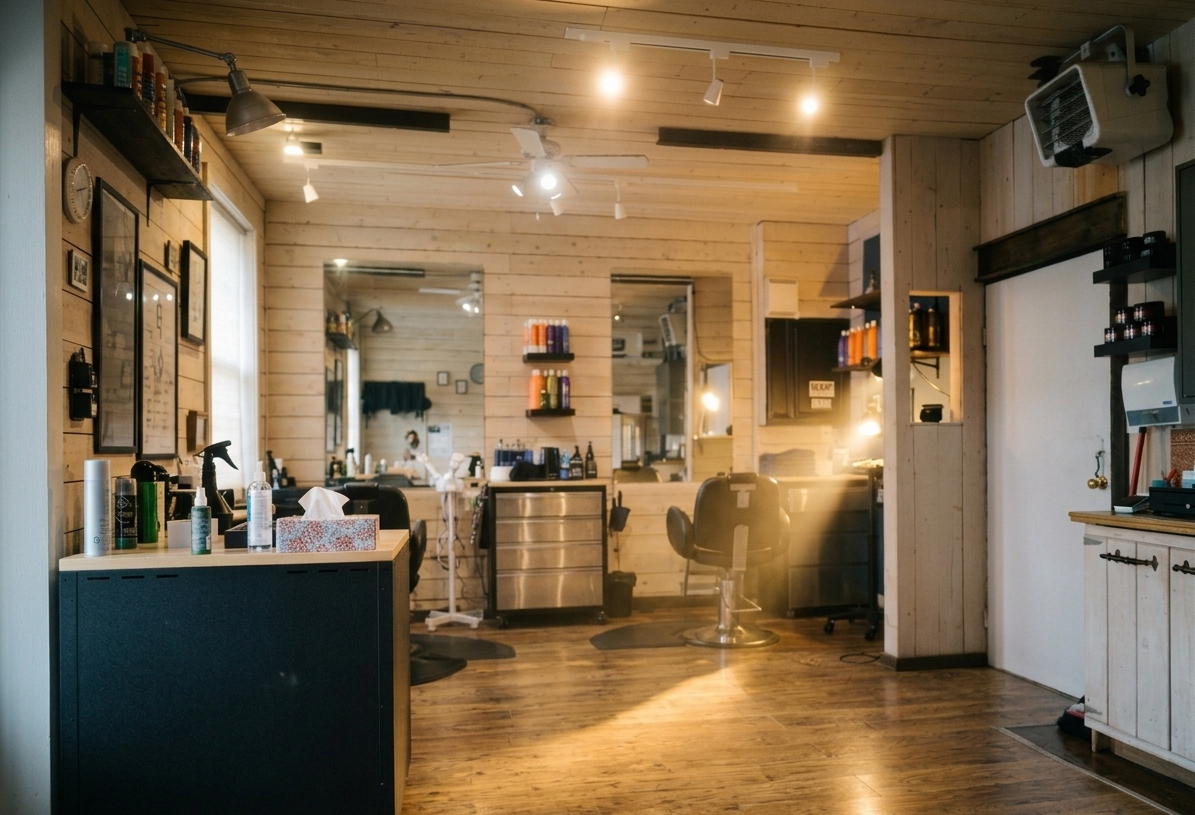 MR.BARBERSHOP coffee interior — warm atmosphere, Whitehorse Yukon